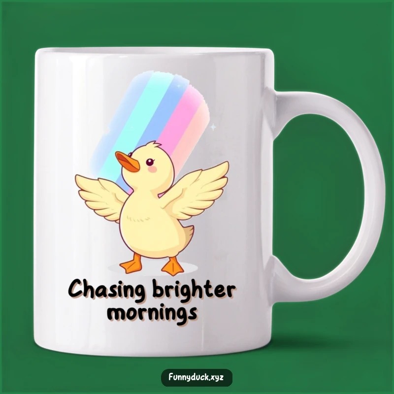 Lucky Kawaii Duck Rainbow Mug: Inspiring and Funny Gift for Dreamers and Hopeful Souls