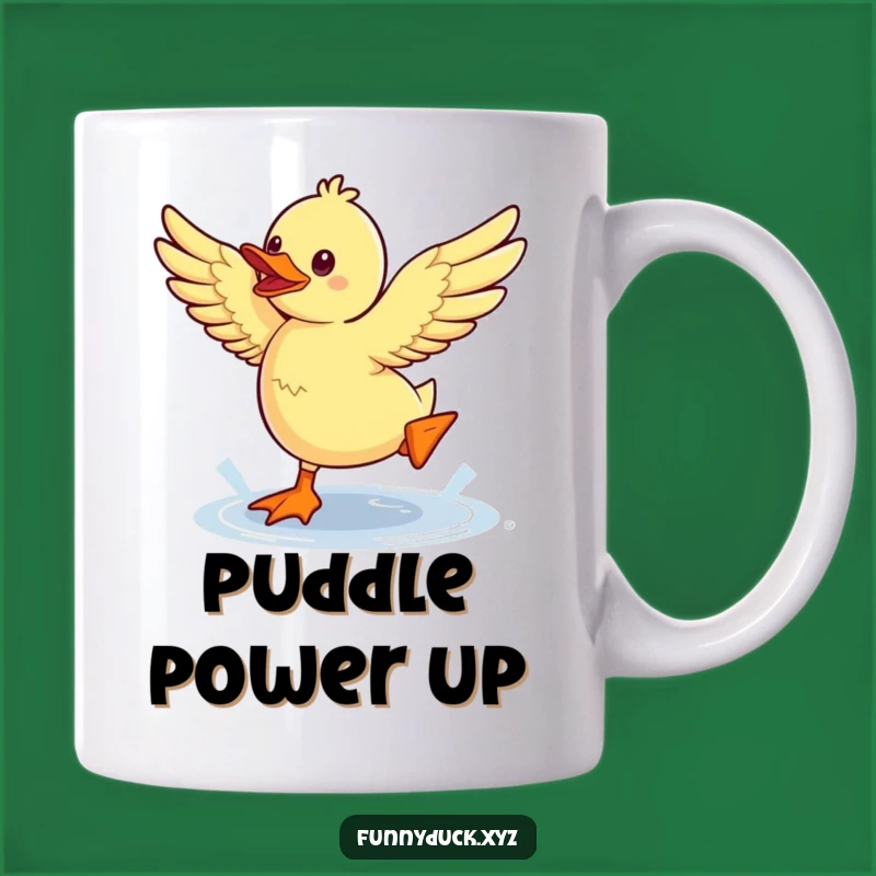 Funny Kawaii Duck Puddle Jump Mug: Joyful Splash & Energetic Fun, Perfect Funny Gift