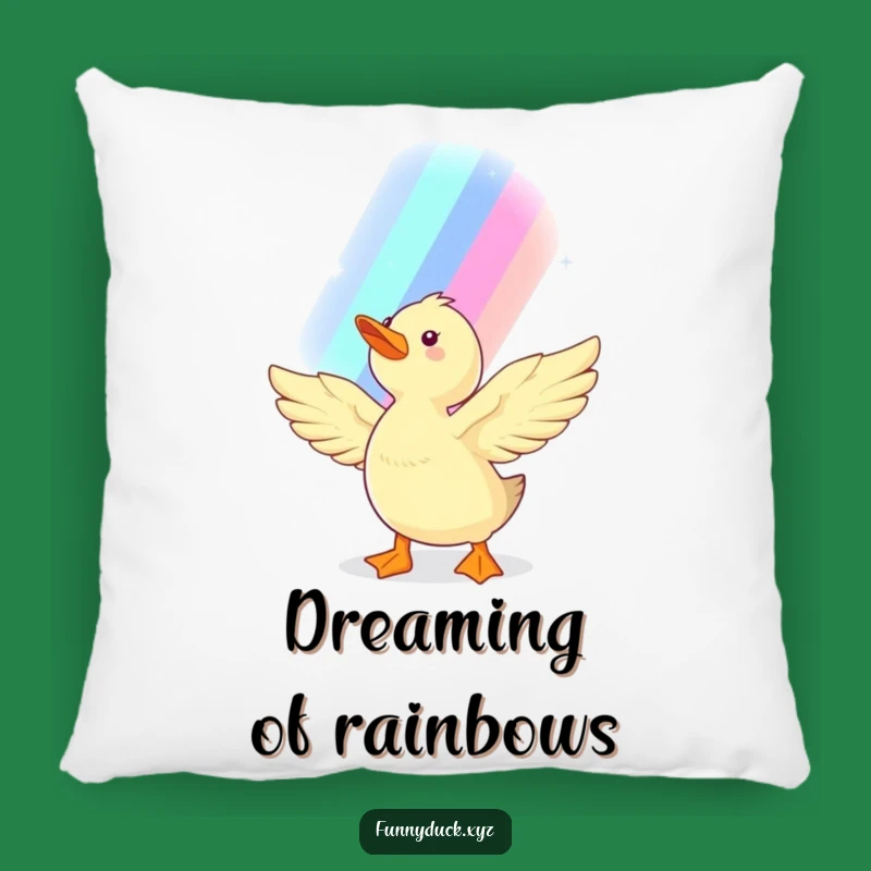 Cozy Kawaii Duck Rainbow Pillow: Soft Decor and Funny Gift for Sweet Dreams and Hope