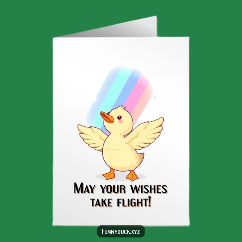 Free Printable Rainbow Duck Birthday Card: Wish Upon a Giggle!
