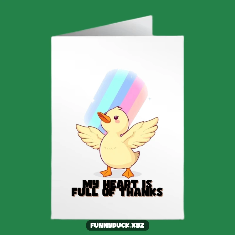 Free Printable Rainbow Duck Thank You Card: Grateful for Your Shine!
