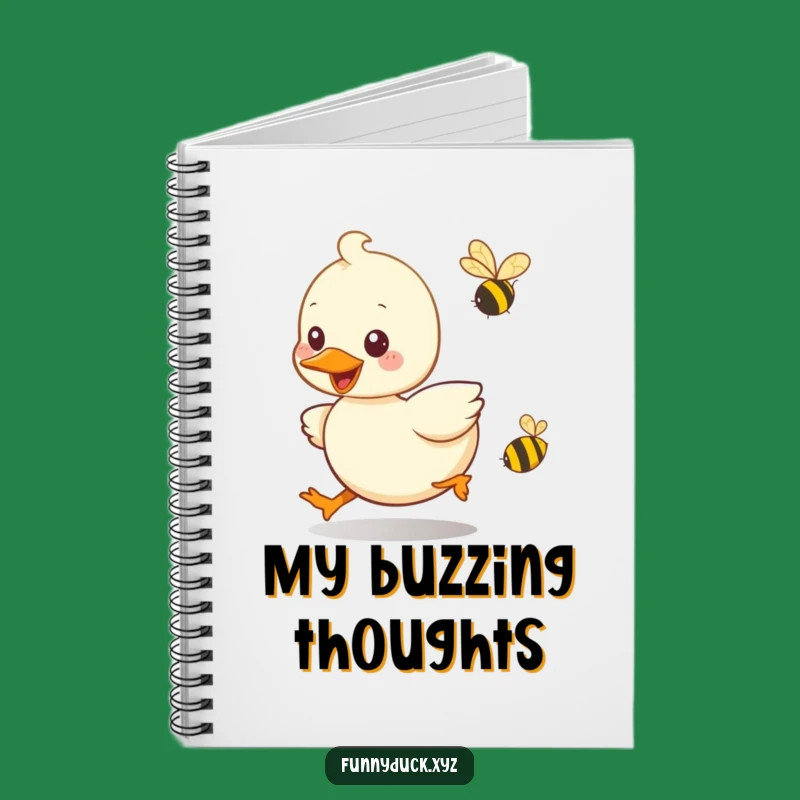 Funny Kawaii Duck Bee Chase Notebook: Jot Down Ideas with Playful Charm, Perfect Funny Gift