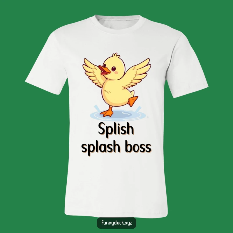 Funny Kawaii Duck Puddle Jump T-Shirt: Energetic & Playful Tee, Great Funny Gift